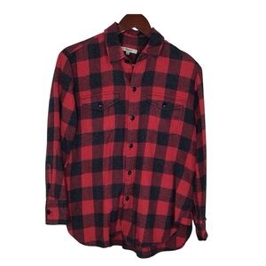 Madewell Buffalo Plaid Ex-Boyfriend Fleece Button Up Size Small.